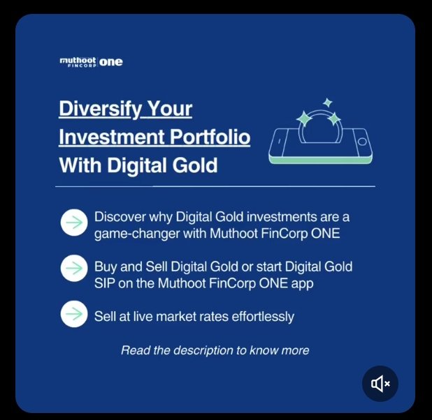 Looking to diversify your investment portfolio? 💰
🚀Discover why Digital Gold can boost your investments seamlessly from the Muthoot FinCorp ONE app bit.ly/3HgWpsF

Head to bit.ly/3t2TZd7 to start your investment journey

#MuthootFinCorpONE