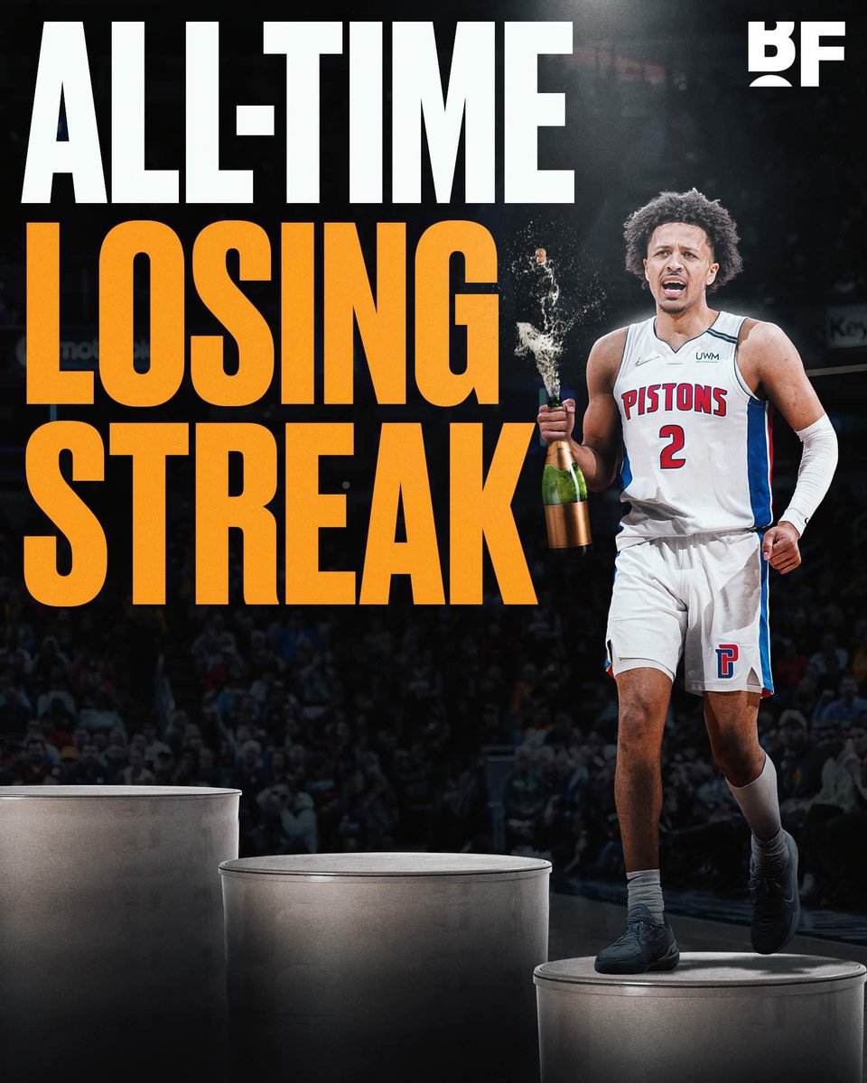 bballforever_'s tweet photo. The Pistons clinch the LONGEST LOSING STREAK OF ALL-TIME with 27 consecutive losses! 💀 https://t.co/mSVW1CKJNX
