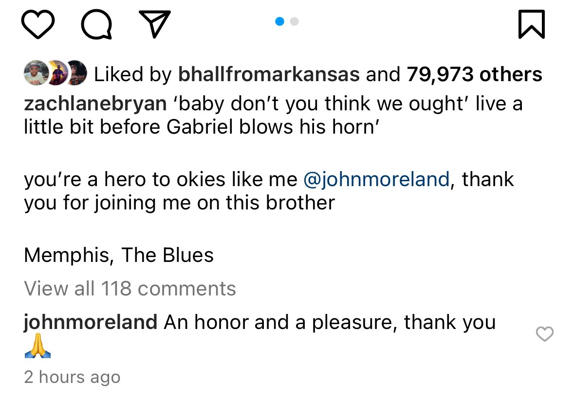 👀 is there a @zachlanebryan x John Moreland collab in the works? Don’t sleep on getting tickets to see John live in Bentonville - Friday March 8th. eventbrite.com/e/john-morelan…