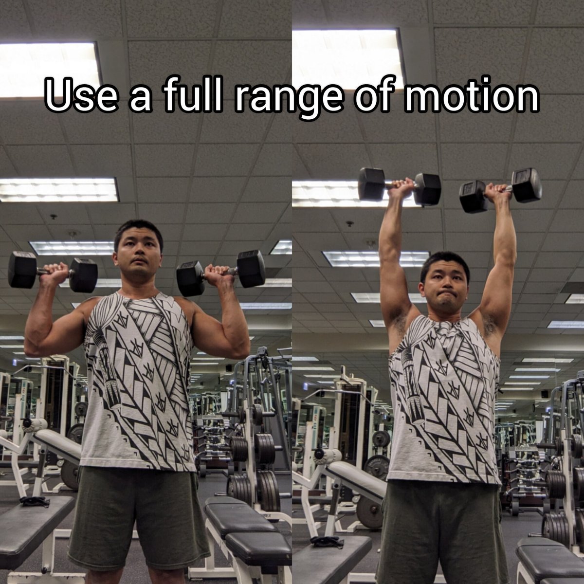lvlupxpwellness's tweet photo. Your joints and gains will thank you
#rangeofmotion #shoulderpress #fitness https://t.co/TCMKYjojPg