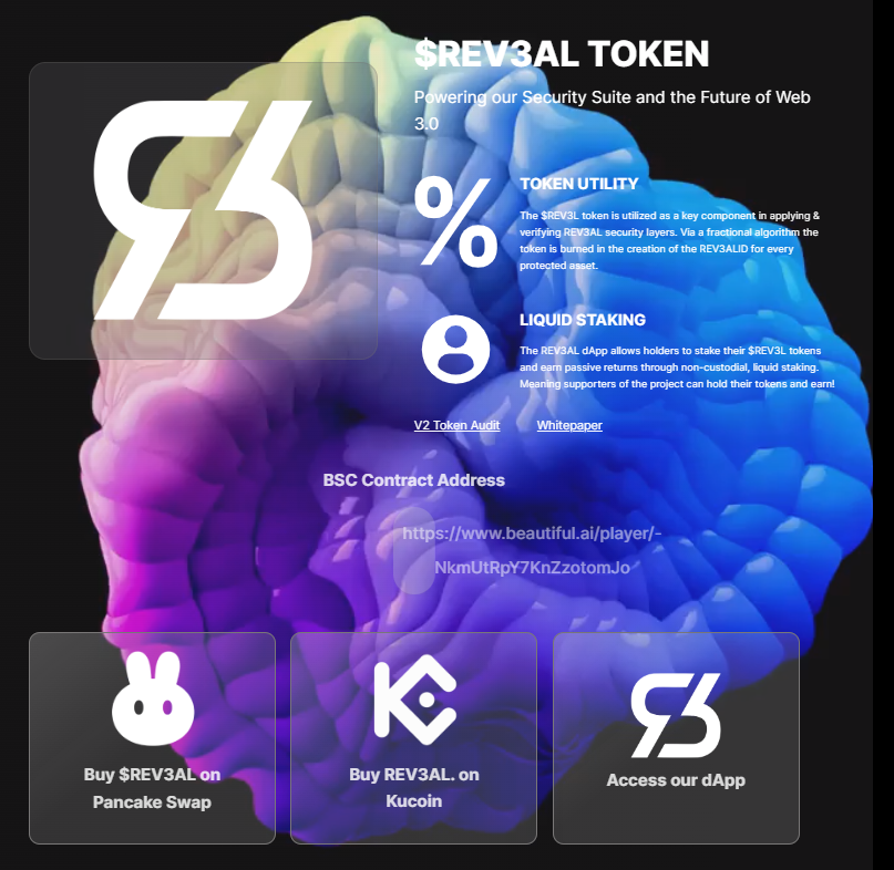 seabeecbu420's tweet image. gm, id suggest #rev3al its a solid security platform w/ great partnerships &amp;amp; potential to become industry standard. @rev3altech