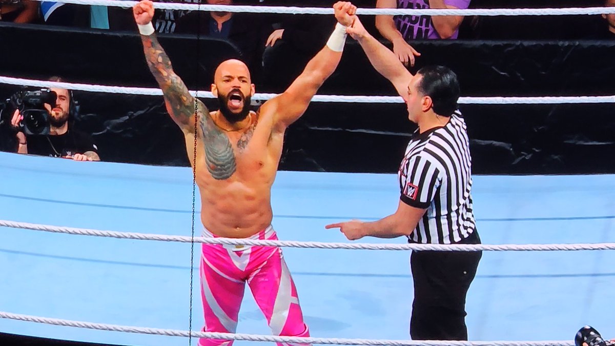 ActionManiac1's tweet photo. Ricochet wins #WWEMSG https://t.co/I76MVCaQGF