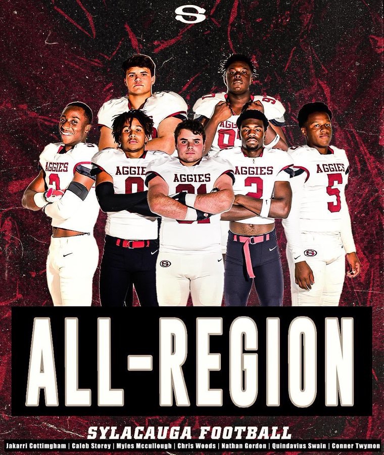 SYL_FB's tweet photo. Congrats to our All Region Aggies!
▪️Myles McCollough
▪️Cris Woods
▪️Jakarri Cottingham
▪️Caleb Storey
▪️Nathan Gordon
▪️Q Swain
▪️Conner Twymon https://t.co/88fllUb0Dv