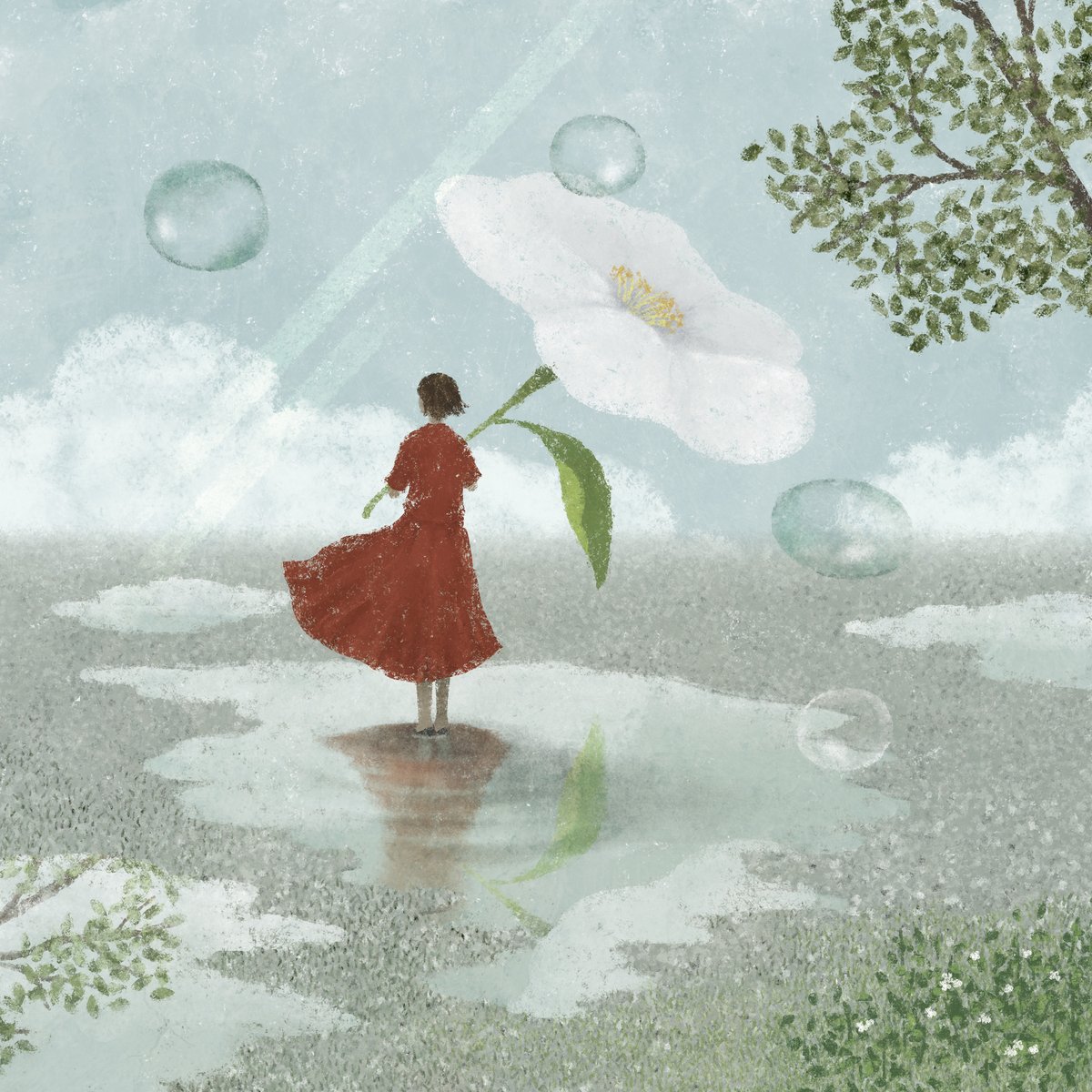 ヨルシカの新曲「晴る」のジャケットを公開しました。 デザインは日下