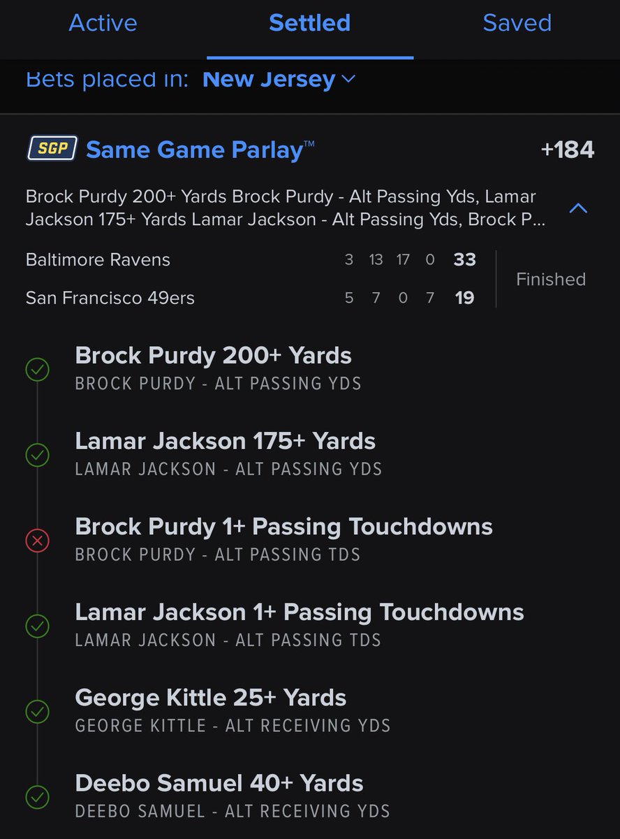 parlay_daddy67's tweet photo. You’re a piece of shit @BrockPurdy https://t.co/Q7sggKzrGb