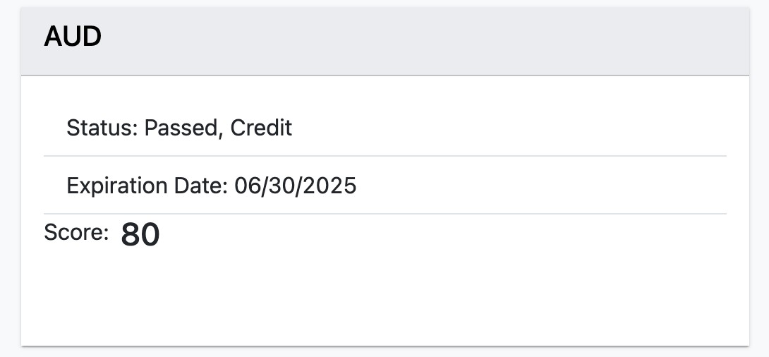 AUD受かりました。虫垂炎、アデノウイルス、テストセンターで3時間待ちぼうけ…辛かったけど諦めなくて良かった。次は王道に戻ってFARです。
