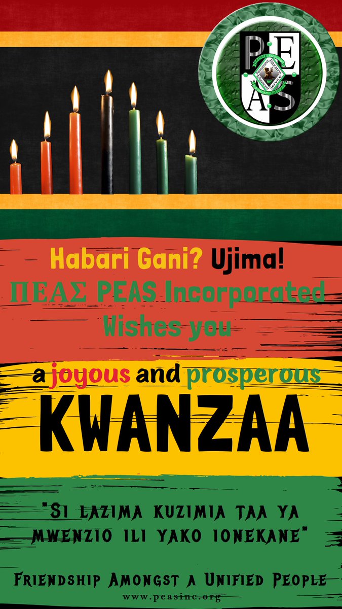 PEASInc's tweet photo. Kwanzaa is more than just a holiday. It is also a lesson from the ancestors of principles that are near and dear to humanity. Today's lesson is Ujima (Collective Work and Responsibility). "Giving is the heart of riches." https://t.co/pqKZhu8n1h