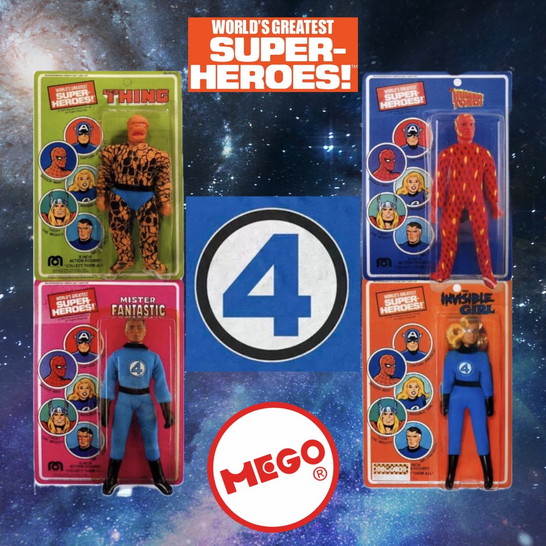 Classic Mego Fantastic Four! Aside from Spider-Man, who was your favorite Marvel mego figure(s)? 🤔 No wrong answers! 🙌 #MakeMineMego @MegoMuseum @totaltoyrecon @ZakkWyldeBLS @sebastianbach @TabBep #KeepitRetro