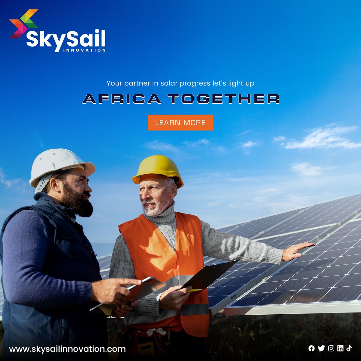 SkySail_Innov8's tweet image. Your partner in solar progress! Let's light up Africa together. Join us on the journey towards a brighter and sustainable future. ☀️🌍

 #SolarProgress #LightUpAfrica #SustainableFuture #RenewableEnergy #PartnersInChange
