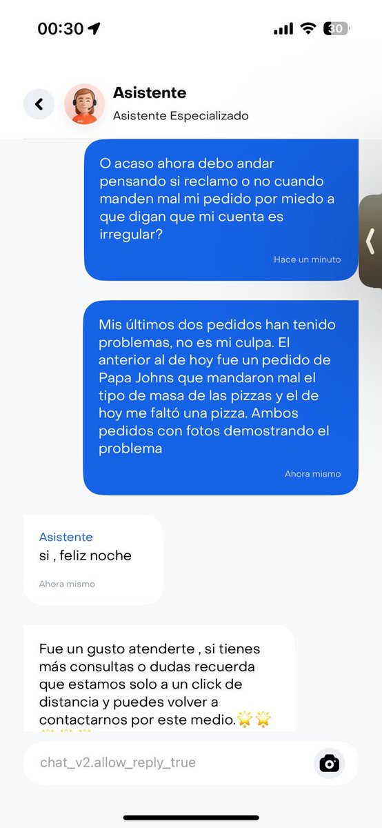 Oye bien como las pelotas el soporte de <a href="/RappiChile/">RappiChile</a>, mis últimos 2 pedidos llegaron mal y los sinvergüenzas me dijeron que mi cuenta era irregular por reclamar 😂

Lo peor es que les pregunté si la solución era no reclamar cuando me llegase mal el pedido y dijeron que si xd.