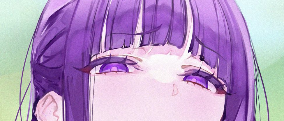 fern (sousou no frieren) 1girl solo purple hair purple eyes bangs looking at viewer blunt bangs  illustration images