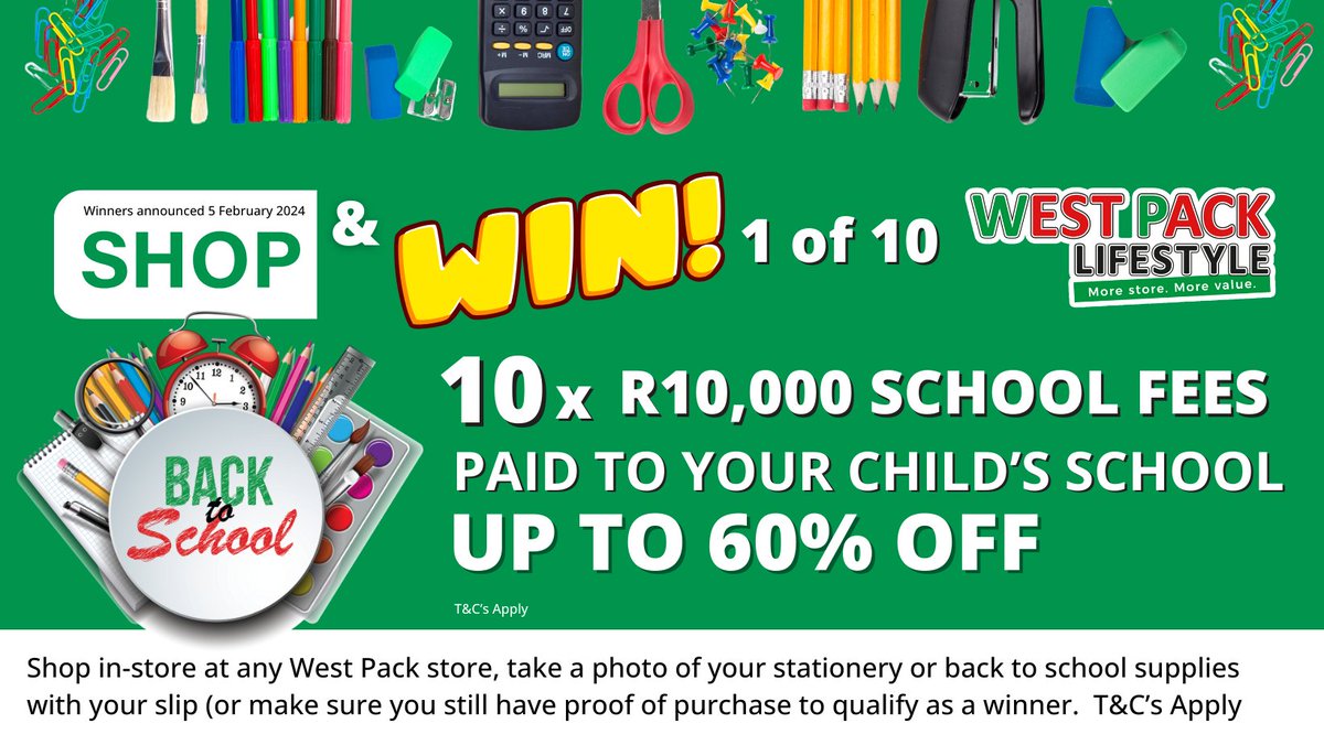 westpackstores's tweet photo. RT WITH THE ONE YOU WANT ⬇️

❤️ R10,000 for School Fees
💚 1 Year of Toilet Paper 🧻  

#WestPackBackToSchool https://t.co/qCNTtVyqnL