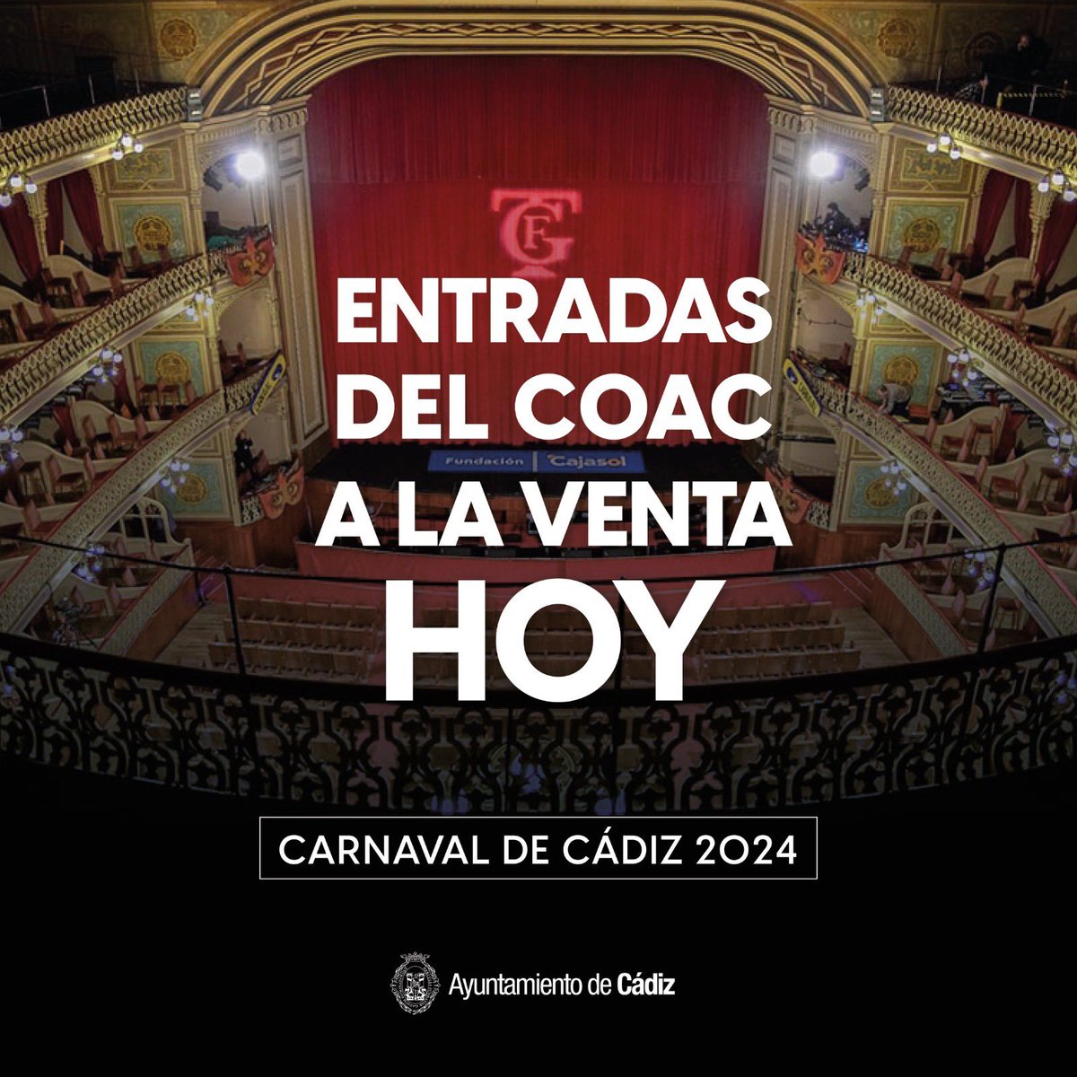 💥Boommmm #entradascoac #coac2024 
A las 10:00 en las taquillas del Falla, a las 9:00 en bacantix.com