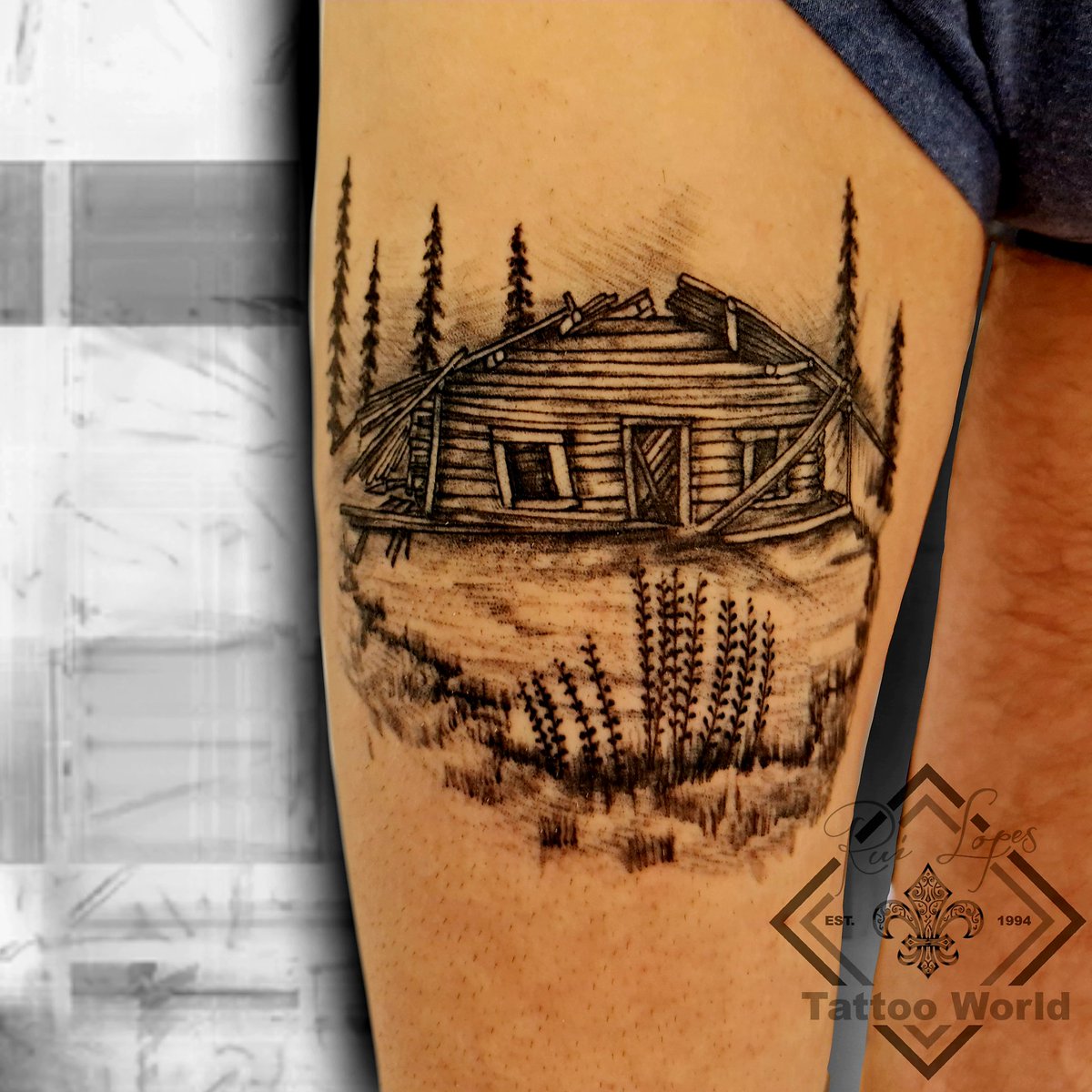 tw_studio's tweet photo. Cabin in the Woods #tattooworldch #ruilopes #art #kust #nidwalden #stans #madewithlove #soeinekönnteichjetztbrauchen https://t.co/tR8WRFr7og