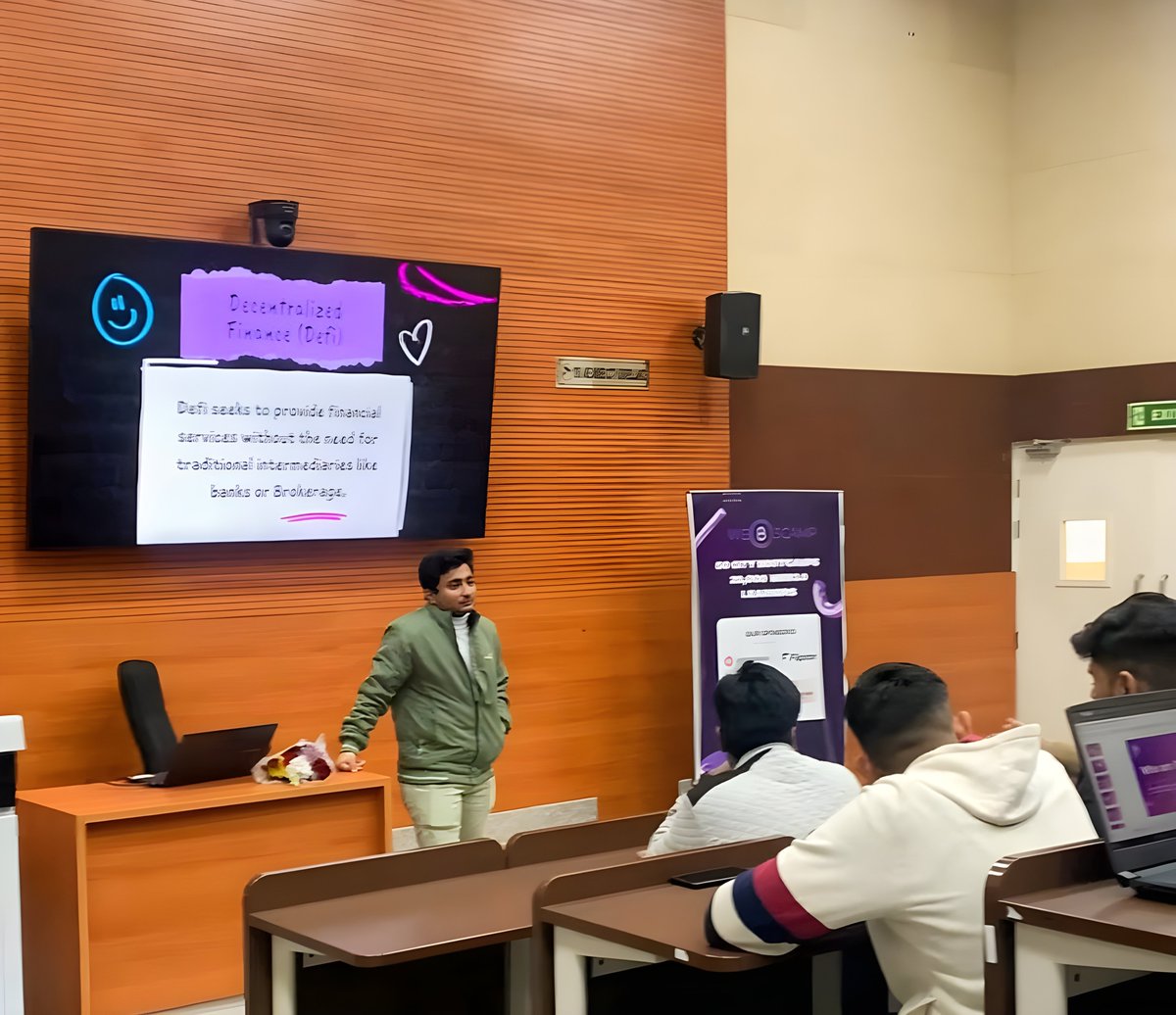 Ending 2023 on a high note! 🔥

Honored to be invited by <a href="/Girlscript1/">GS Labs (by GirlScript Foundation)</a>  to share insights as a speaker at their Web3 BootCamp in Delhi! 🚀

Exchanging ideas and fueling the passion for innovation. Grateful for the chance to contribute! 🚀