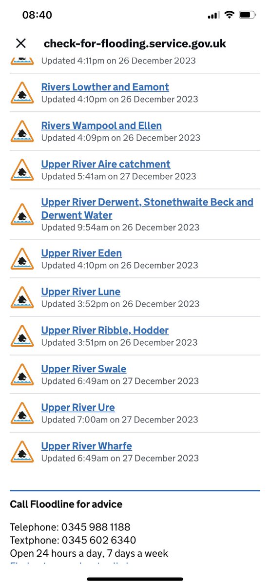 ⚠️ 21 flood alerts are in place today! Flooding is possible. #CumbriaFloods #Cumbria