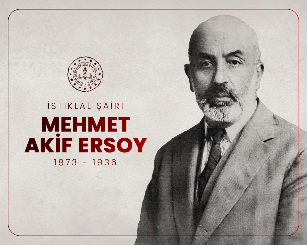 Kabaagacilkokul's tweet photo. 🇹🇷 İstiklâl Marşımızın yazarı, büyük şair Mehmet Âkif Ersoy’u vefatının 87. yıl dönümünde saygı ve rahmetle anıyoruz.🇹🇷 https://t.co/kjll9sgeDC