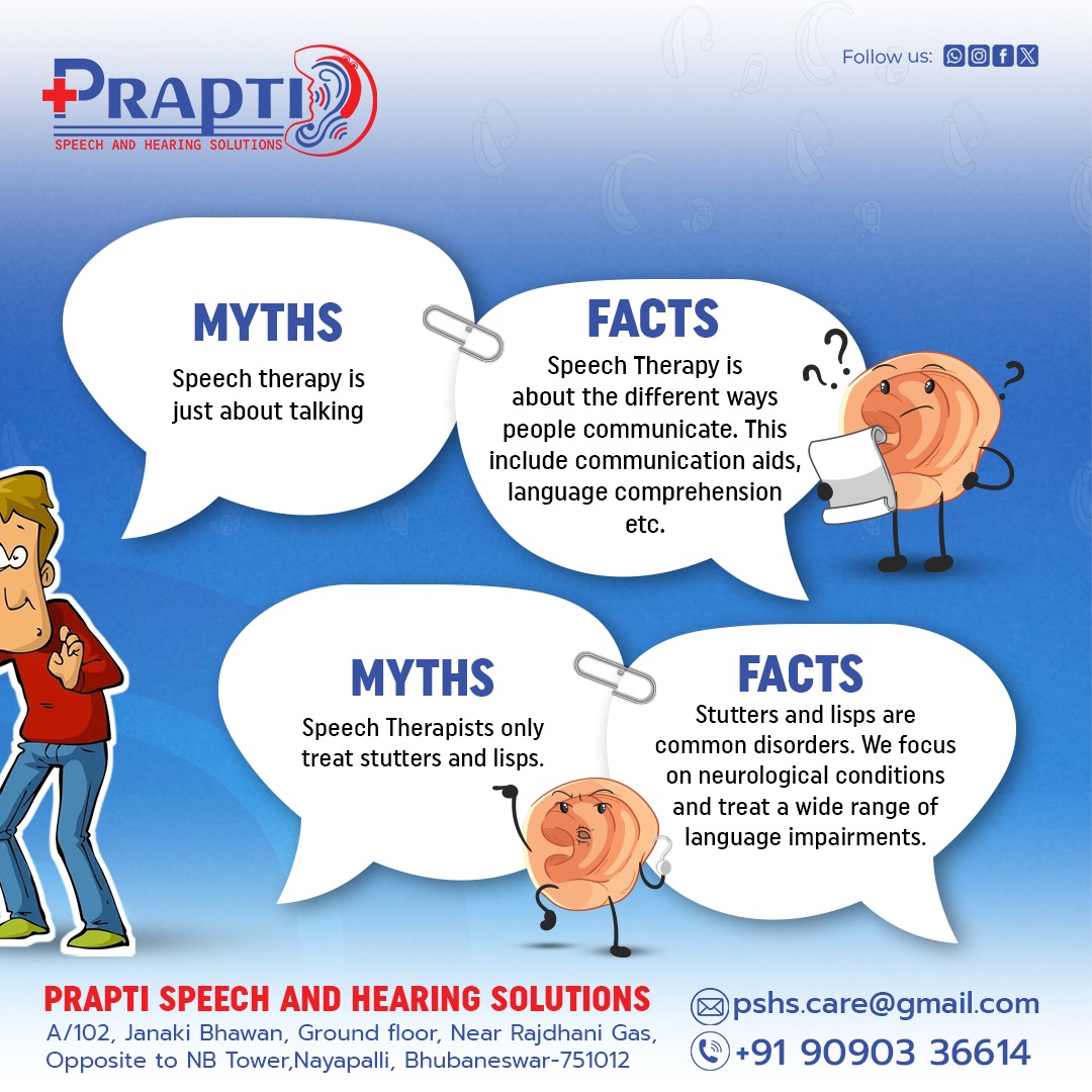 Prapti5771's tweet photo. Our team of speech therapists is working hard to dispel common myths about language disorders and our profession.
#myths #FactsMatter #facts #mythbusters #didyouknowfacts #speechproblems #Hospitals #bhubaneswar https://t.co/2TZ5GNcfzp