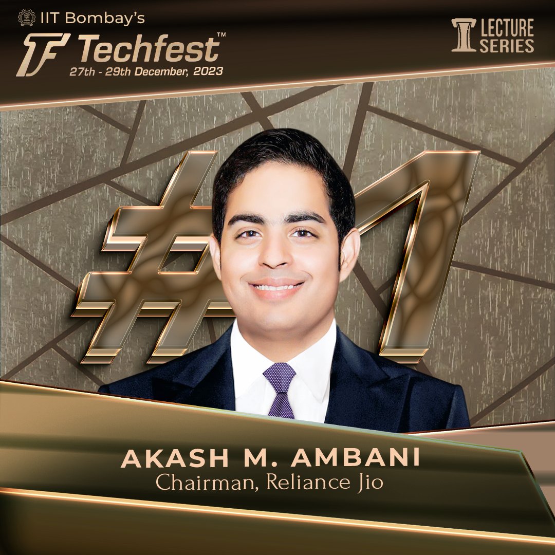 reliancejio's tweet photo. Watch Shri Akash M. Ambani, Chairman, Reliance Jio, speak at the Lecture Series at IIT Bombay Techfest 2023. 

https://t.co/7Ht1WNkjko https://t.co/daieVjHcgv