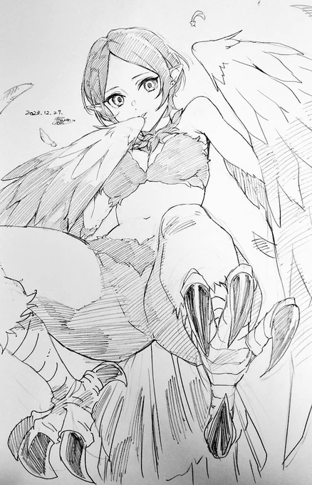 久しぶりに描いた担当はハーピー水奏でした。なんでやねん。
#デレマスモンスター娘化パロ 