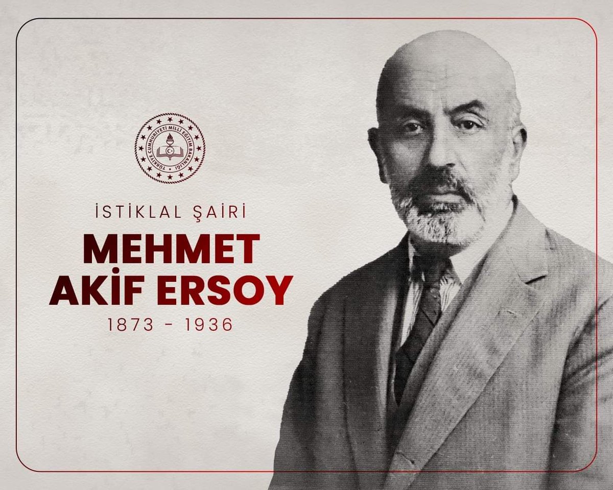 Milletimizin ortak mütabakatı olan “İstiklal Marşı”mızın yazarı, kalemini ve ömrünü “Asım’ın nesli”ne adamış millî şairimiz Mehmet Akif Ersoy’u vefatının 87. yıl dönümünde rahmet, minnet ve saygıyla yâd ediyoruz…🇹🇷🇹🇷🇹🇷