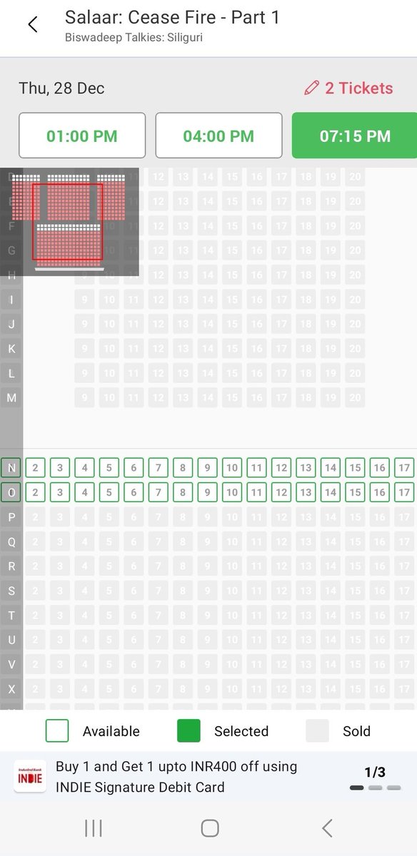 It's working day but 99% of tickets are sold out in exactly same pattern in many cities across the country. Producers of #Salaar & paid critics of @hombalefilms are adding these to collections anyway. #SalaarBoxOfficeScam SCAMMER SALAAR CRUSHED