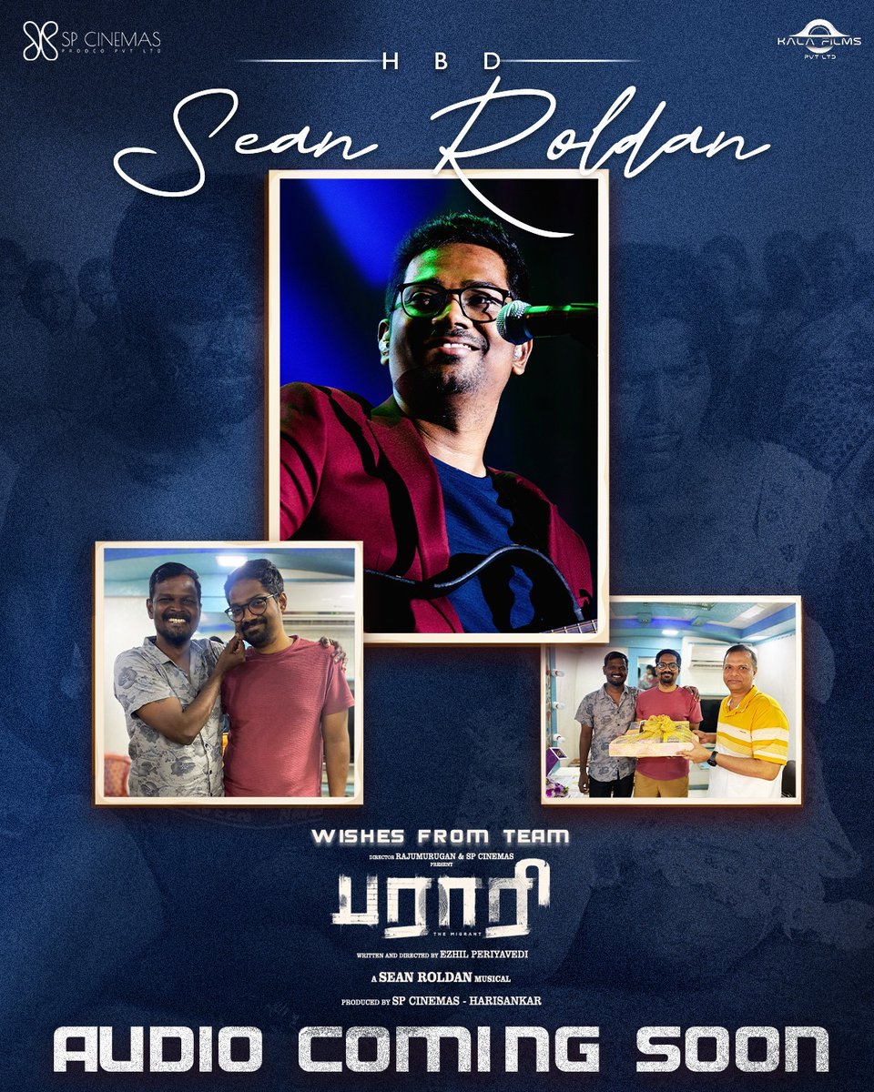 Happiest Birthday dear @RSeanRoldan🎉 Here's to a day filled with happiness and the simple joys that make your music so special! On this special day, we'd like to announce the Audio of #Parari is all set and coming out soon✨ Director @Ezhil_Periavedi ❤️❤️❤️