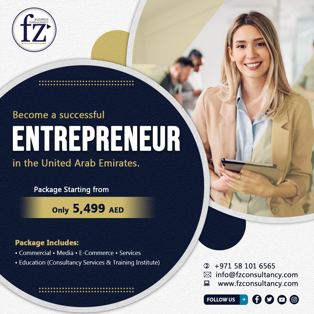 ConsultancyFz's tweet photo. Become a successful Entrepreneur in the United Arab Emirates Only 5,499.00 AED.

#setupbusiness #setup #businesssetupuae #allinclusive #business #freezone #freezonebusiness #generaltrading #freelancer #freelancebusiness #media #publishing #entrepreneurs  #trending #rakez https://t.co/qCmefSCZwK