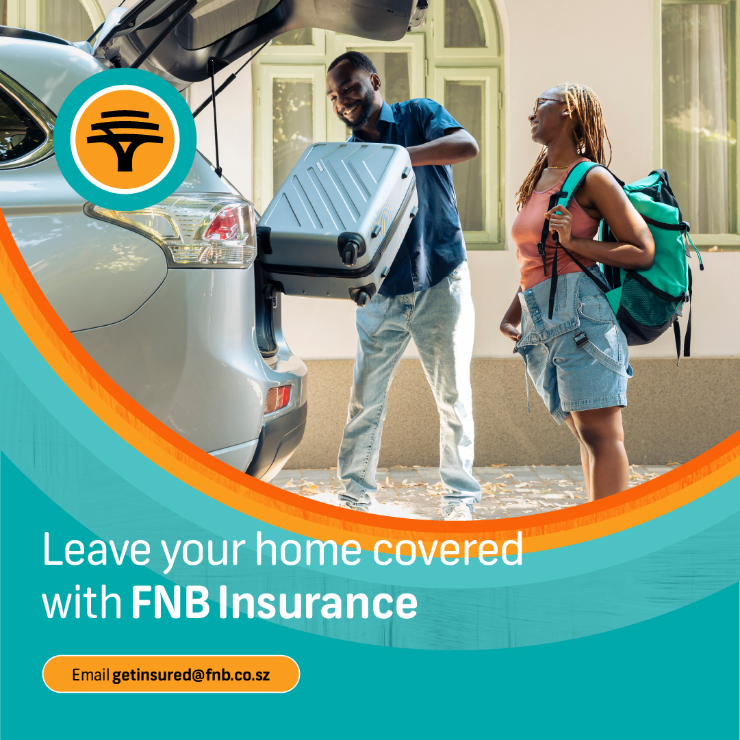 FNBEswatini's tweet photo. If you are planning to ring in the new year 🎊 at a getaway destination, make sure your home insurance is in place. #FNBSummer #FNBInsurance https://t.co/OokX1RBwra