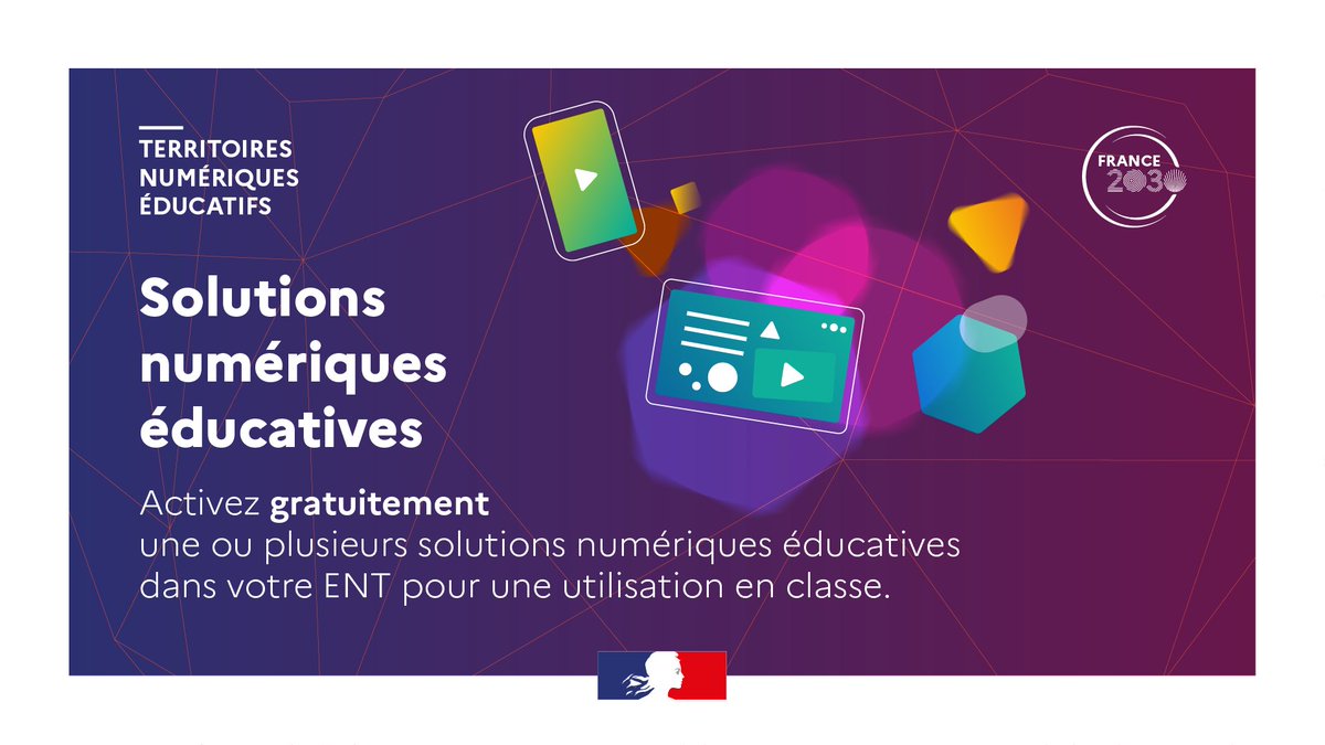 Enseignants des 12 #TNE, connaissez-vous les solutions numériques éducatives ? Après une formation de 30 minutes, vous pouvez activer gratuitement une ou plusieurs solutions numériques éducatives dans votre ENT pour une utilisation en classe.  
👉 tne.reseau-canope.fr/outils-numeriq…