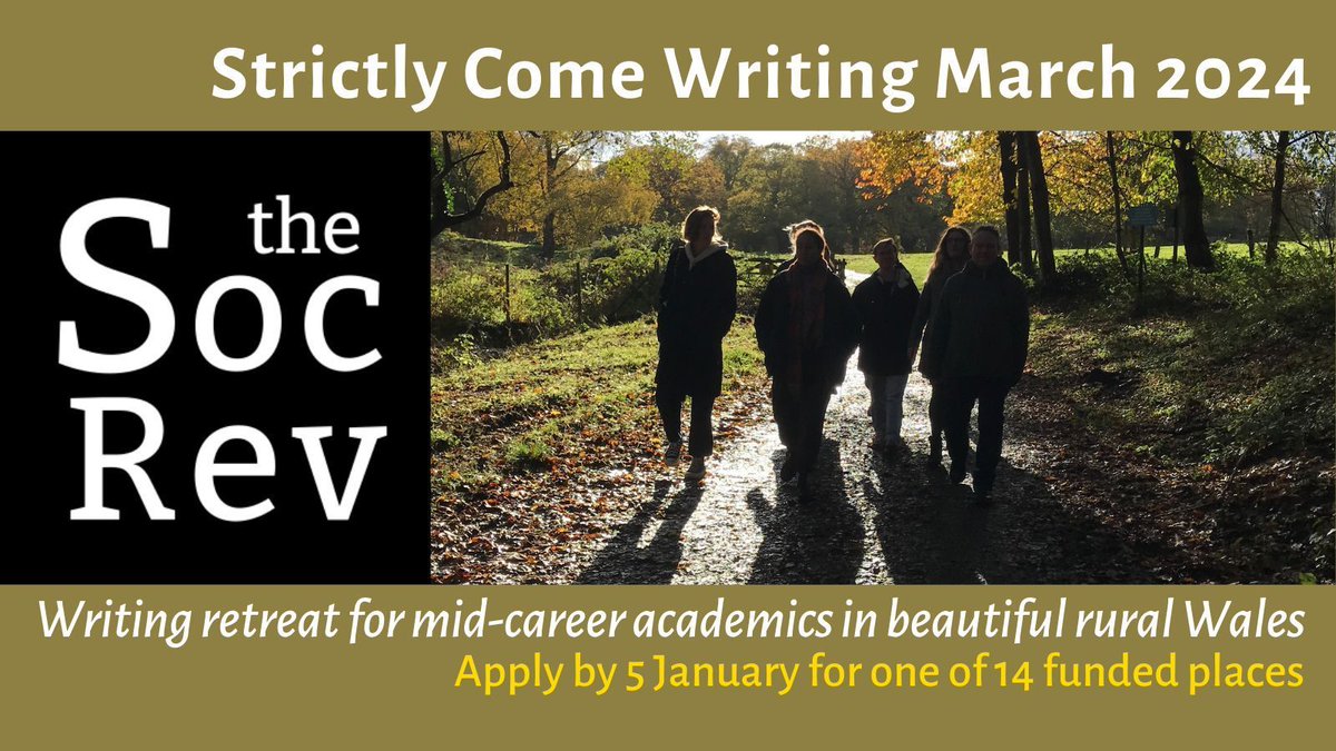 PAPER TRAILS: Strictly Come Writing is our series of three-day residential writing retreats at @GladLib in rural Wales. This March, we’re welcoming mid-career scholars with a paper or chapter to tackle. ⏰ The deadline to apply is 5 January. More info: buff.ly/3N59mcm