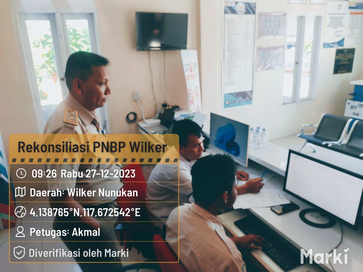 BKIPMNunukan's tweet photo. Laporan Giat Wilker Nunukan
Rabu,27/12/2023
#salambahari
Kegiatan Rekonsiliasi Kesesuaian PNBP Wilker Nunukan
@bkipm_kkp
@BKIPMTarakan
#KKPThrive https://t.co/ThEh30fSQf