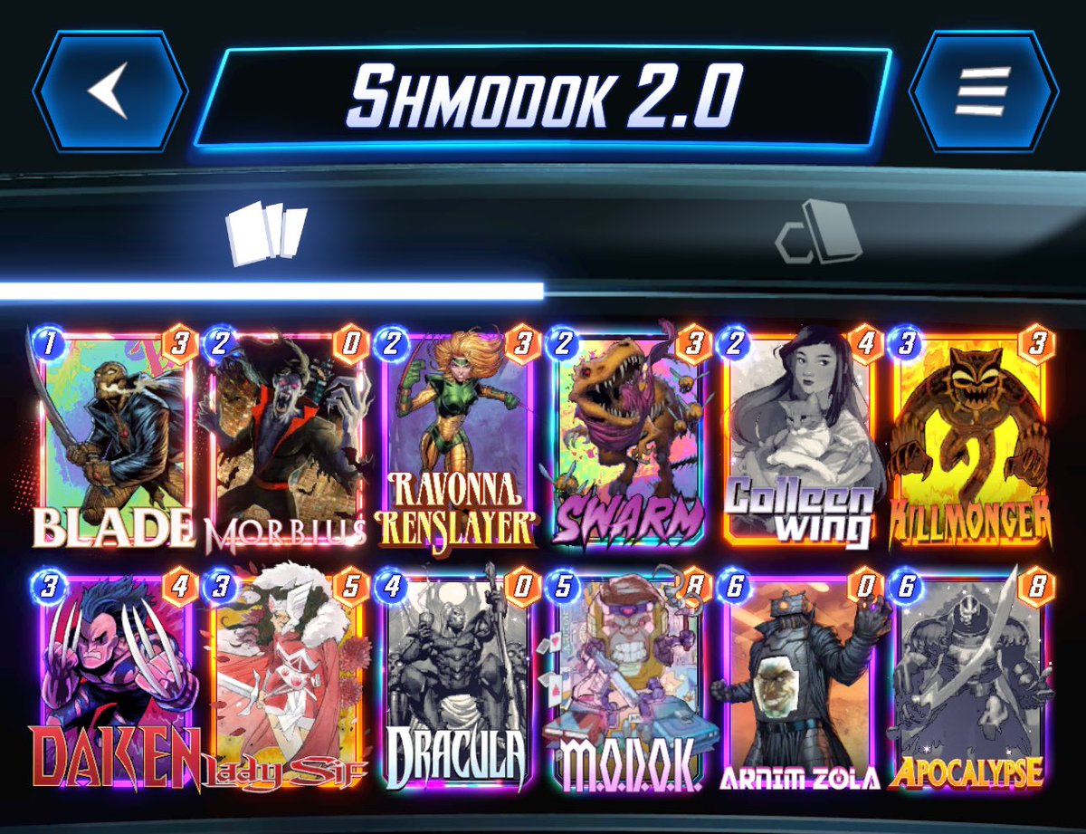 ShieldAgent's tweet image. Shout out to @ParryManilow for the fire Discard deck update. Ran through 9 straight Annihilus decks in gold conquest and won all of them. Just a few boards below @SnapDecks @MarvelSnapZone @ACozyGamer @AlexanderCoccia
@UntappedSNAP #MarvelSnap #Marvel
#discard