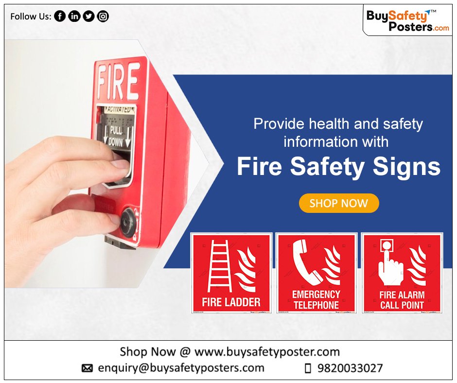 Elevate your workplace safety standards with our comprehensive range of #FireSafetySigns

Shop Now: bit.ly/3QVtVtY
.
.
#FireSafety #SafetyFirst #buysafetyposters #safetysigns #firesafetysigns #safetyposters #FirePrevention #EmergencyPreparedness #SafetyAwareness