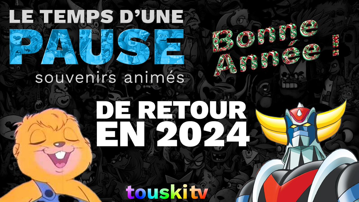 thegaumart's tweet photo. Le temps d'une pause - Souvenirs Animés vous revient en 2024
Un gros merci à Alex de sa présence soutenue tout au cours de l'année.
Ainsi qu'à la TouskiNation d'être au rendez-vous !
#touskitv #mercialex #anime #dessinsanimés #twitchqc #streamqc #touskination https://t.co/PoUsnxiA8y