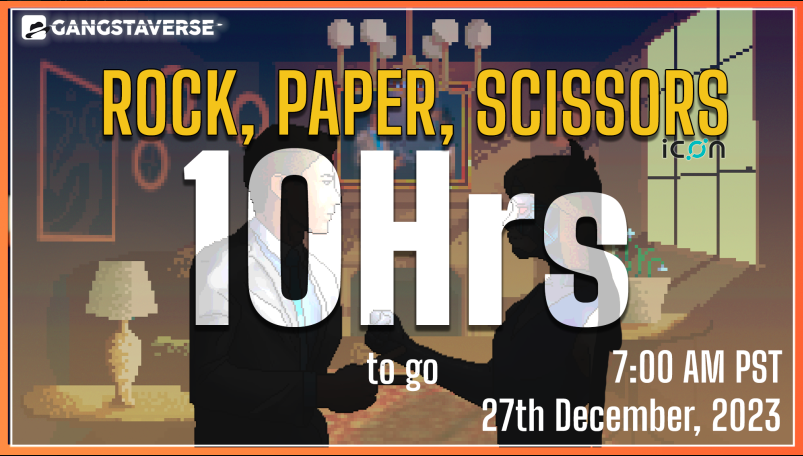 Presenting Rock, Paper, Scissors, our first mini game. This is a classic pvp game of Rock, Paper, Scissors with ICX or CROWN as wager, choose your hand and see who dares to return the hand.
You can read more about the game in this article: gangstaverse.medium.com/4252f842ef26