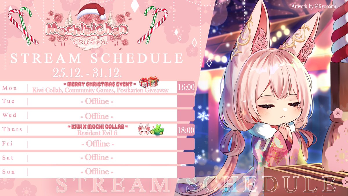ꕥ Streamplan vom 25.12. - 31.12. ꕥ
꧁————————ꕥ ————————꧂

ꕥ Wo: twitch.tv/mochibichan ꕥ