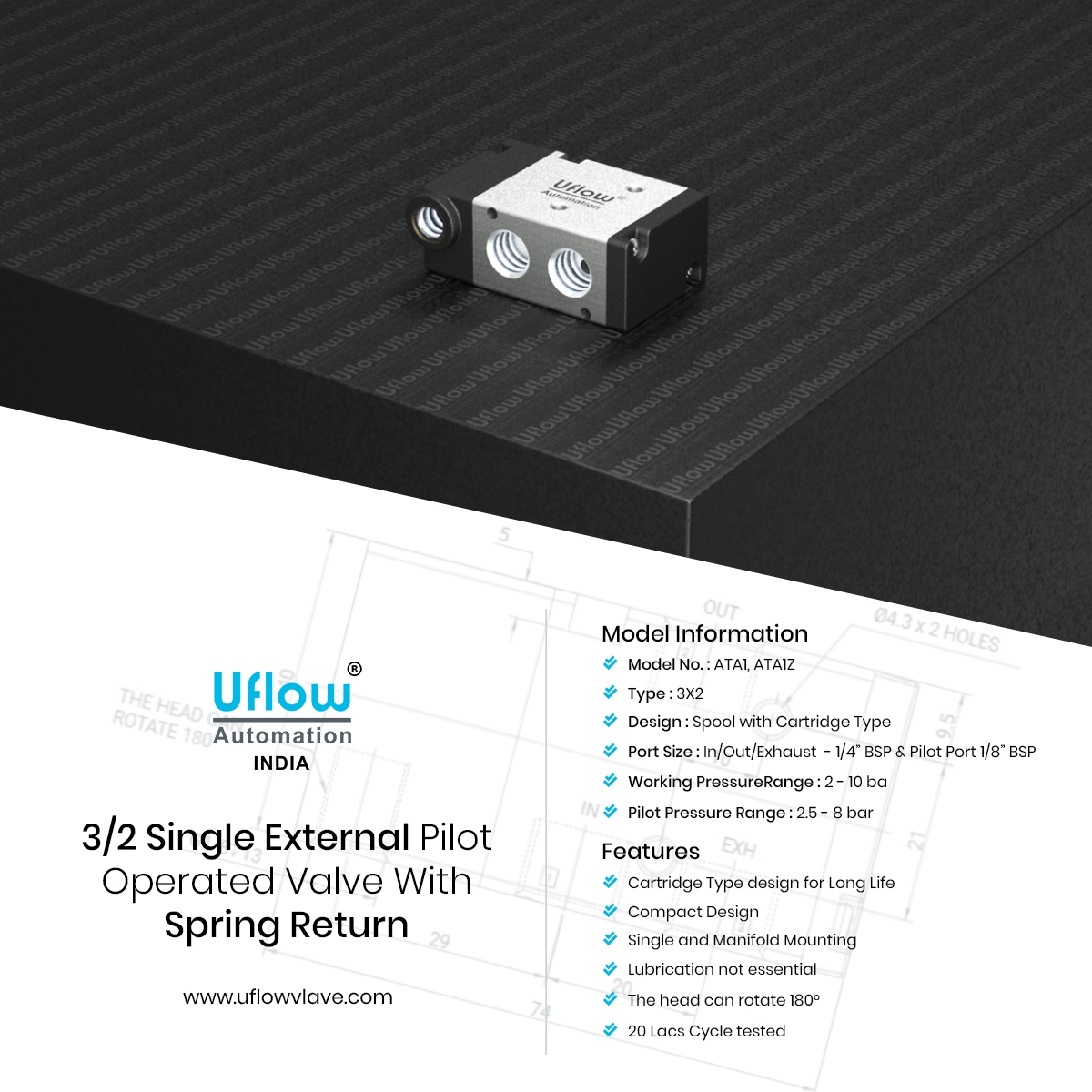uflowvalve's tweet photo. Uflow Automation 3/2 Single External Pilot Operated Valve With Spring Return Manufacturer And Supplier in India

https://t.co/irk8sQtC8q

#valve #pneumatic #springreturns #directionalcontrolvalve #makeinindia #india https://t.co/P60S5SNgh7