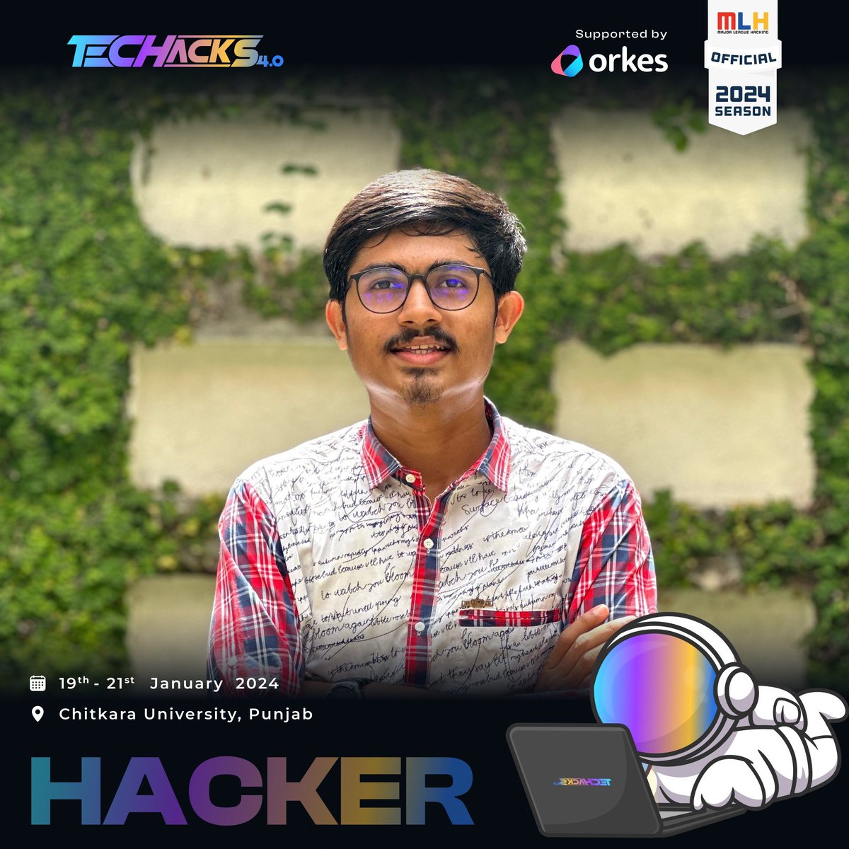 Dainik_Bheda's tweet image. Hey everyone! 🎉 I&apos;m thrilled to inform you that I&apos;ve been accepted as a Hacker for Techacks 4.0 with positive vibes and contributing to the hacker community in a BIG way! 🌟 Join me on this exciting adventure! 🚀#techacks4 #mlh #hackathon @techackscu #community @orkesio #github