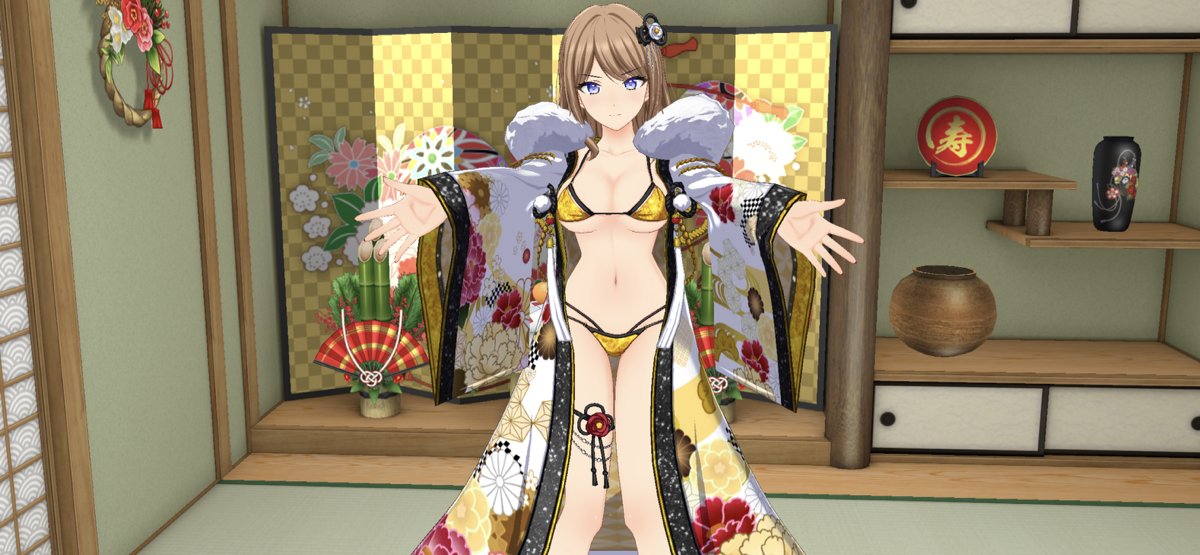 ドルフィンフェスガチャで登場する「UR紫苑(和羽織ビキニ/ドルフィン