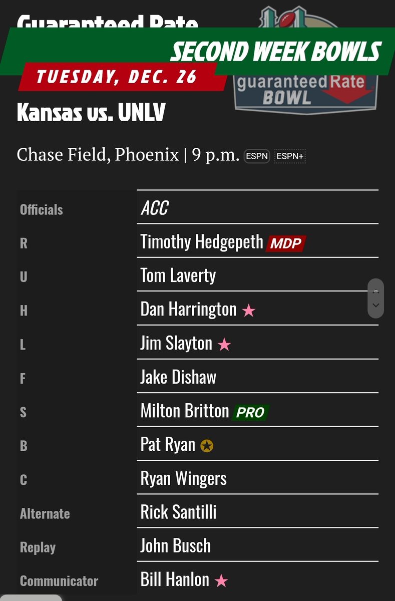 Jones_David's tweet photo. @ChrisHarrisJr Here's the crew. The lead ref has been awful. #kufball https://t.co/dqwmOij1ij
