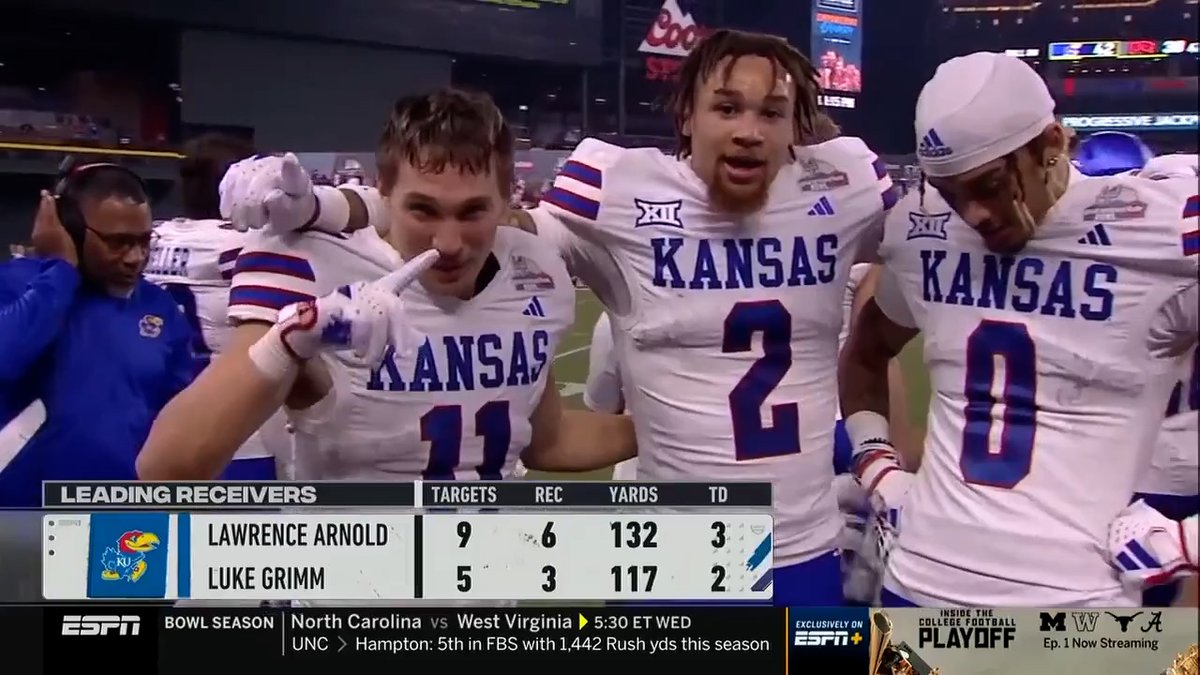Kansas Football (@ku_football) on Twitter photo RT for our WR room tonight 🔥
<a href="/lukegrimm25/">Luke Grimm</a> 
<a href="/LjArnold318/">Lawrence Arnold Jr</a> 
<a href="/qskin_10/">Quentin Skinner</a> RT for our WR room tonight 🔥
<a href="/lukegrimm25/">Luke Grimm</a> 
<a href="/LjArnold318/">Lawrence Arnold Jr</a> 
<a href="/qskin_10/">Quentin Skinner</a>