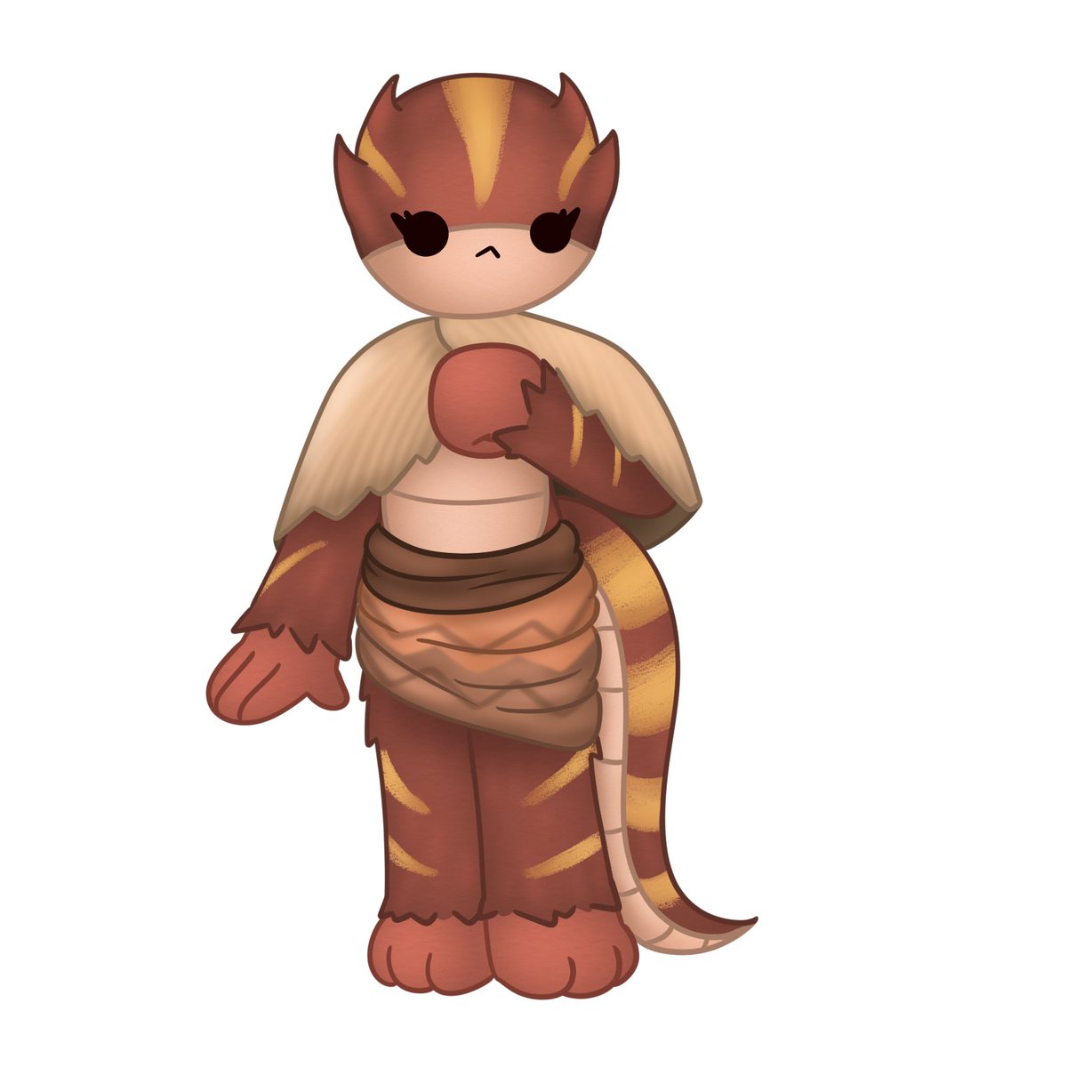 KiikaBug's tweet photo. Showing off a character I made very recently, this is Fia. She's a lil frilled lizard girl using her frill as a sort of cloak https://t.co/vh07N8GdI4