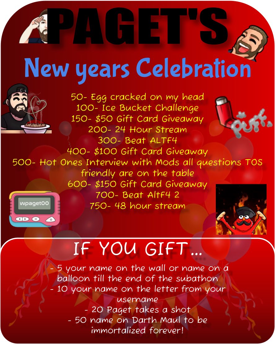 JustPaget00's tweet photo. Make sure to stop by the New Years Celebration 48 hour UNCAPPED subathon on Twitch! Celebrations begin at 12PM CST! https://t.co/UEsI4uFnnB https://t.co/I4XqCFBf8K