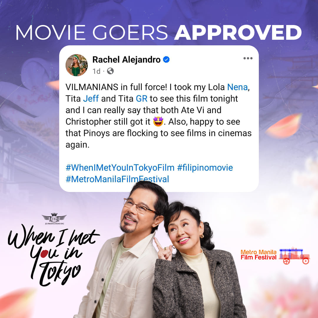 Several public figures nationwide are continuously supporting and watching When I Met You In Tokyo  ✨Kaya wag nang magpahuli sa isa sa mga pinag uusapang pelikula ngayong taon na pasok sa Metro Manila Film Festival  Sugod na sa mga sinehan near you!#WhenIMetYouInTokyo #MMFF2023
