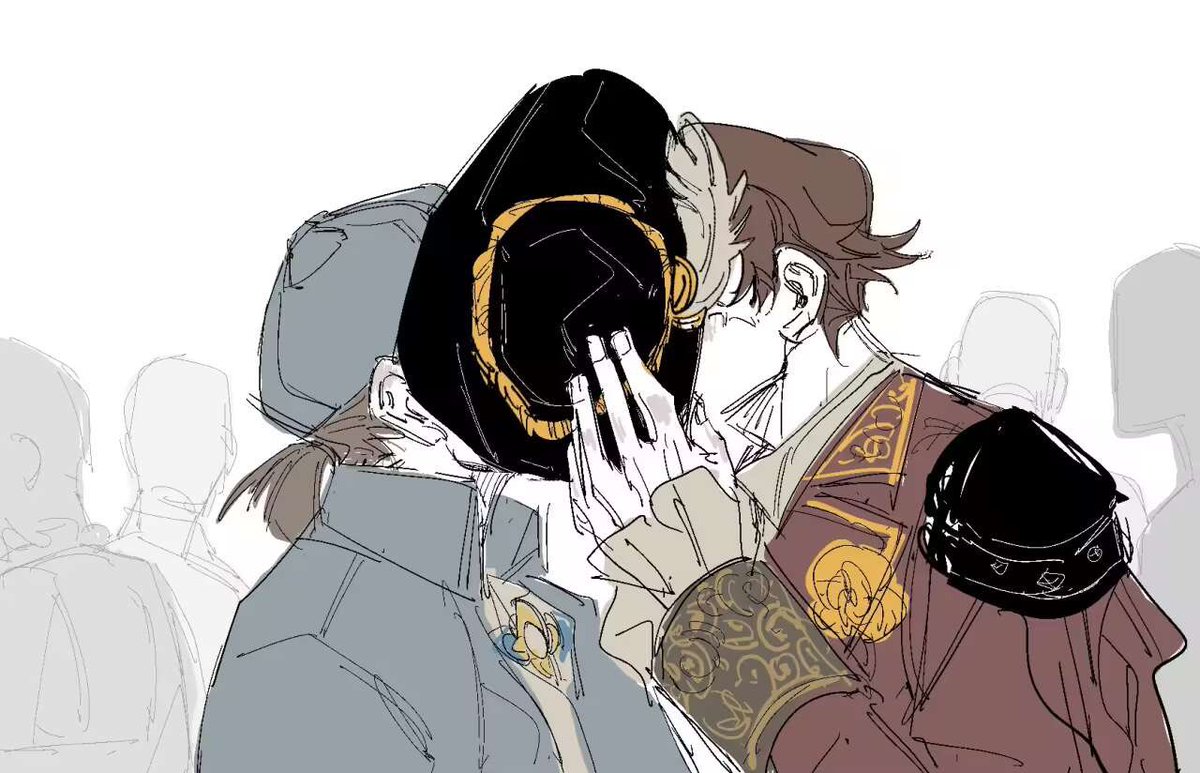 ban_gou63898's tweet image. 之前給朋友畫的羅納德和推理先生，請不要使用🌹。
#探傭