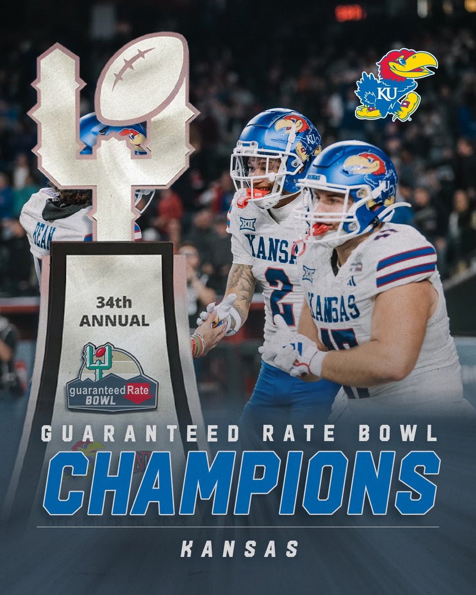THE JAWHAWKS ARE THE CHAMPIONS!

#GuaranteedRateBowl
