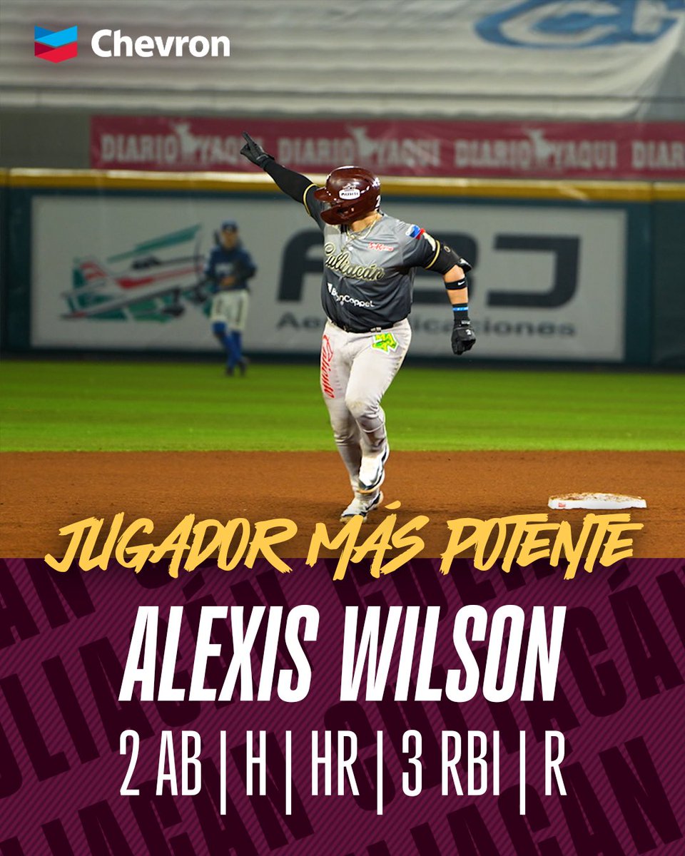 ¡JUGADOR MÁS POTENTE!🤩👏

Alexis Wilson conectó un cuadrangular productor de 3️⃣ carreras y por eso hoy es nuestro Jugador Más Potente. 👌🏼

Traído a ustedes por: <a href="/Chevron/">Chevron</a> ⛽️

#OnFire🔥