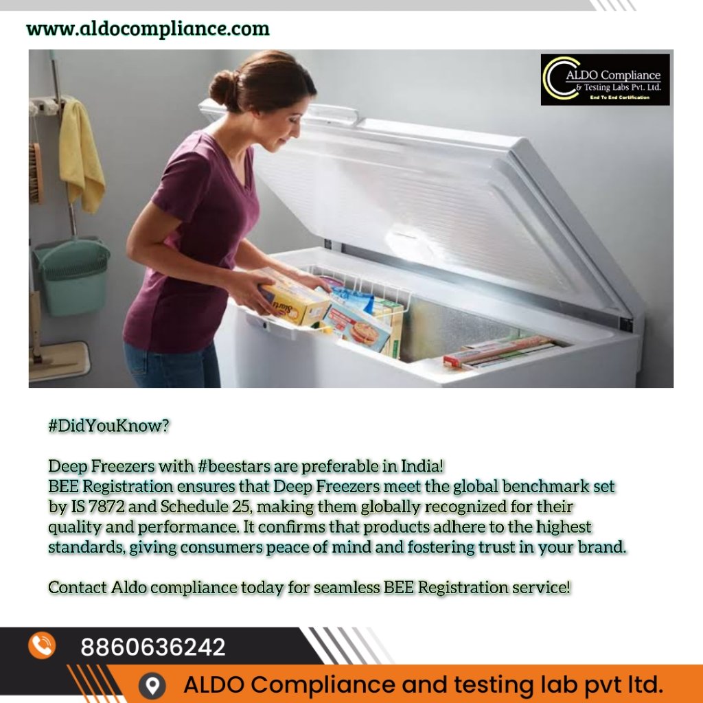 AldoCompliance's tweet image. #DidYouKnow?

Deep Freezers with #beestars are preferable in India!

Contact Aldo compliance today for seamless BEE Registration service!

#beeregistration #beecertification #manufacturers #consultant #aldocompliance