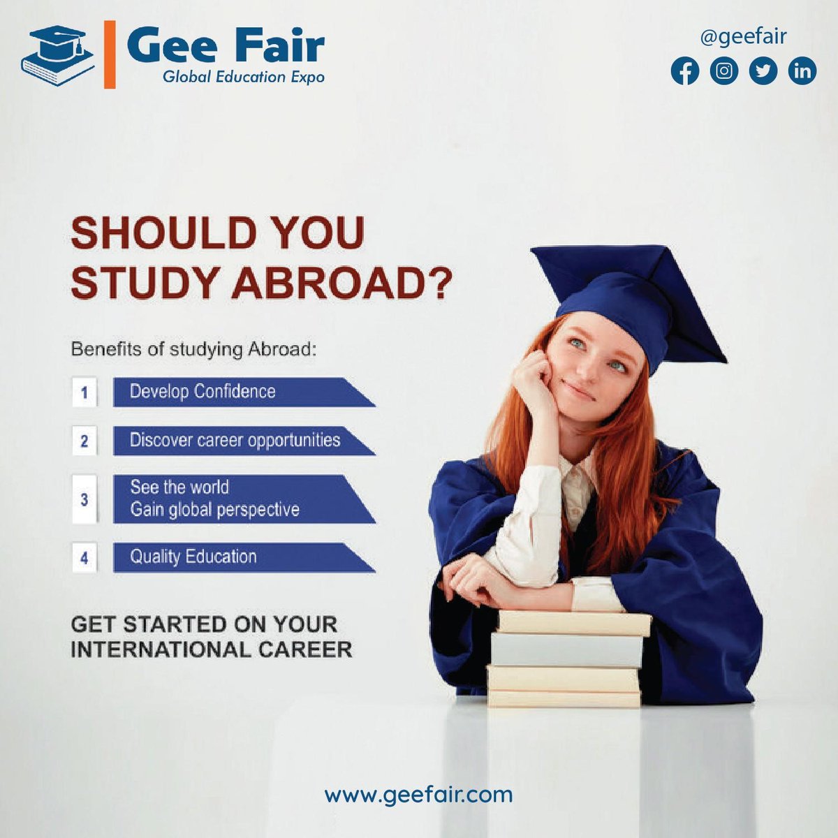 'Dive into the world of endless possibilities at Gee Fair Education Expo! 📚✨ Uncover the keys to knowledge, innovation, and limitless learning. 
#GeeFairExpo #EducationInnovation #KnowledgeUnleashed #FutureLeaders #LearningBeyondLimits #ExploreGeeFair #EducateToElevate